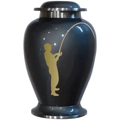 Hobby Fishing Grey Cremation Ashes Urn Adult